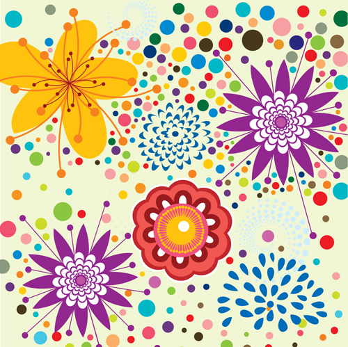 free vector Lovely flowers vector background 5